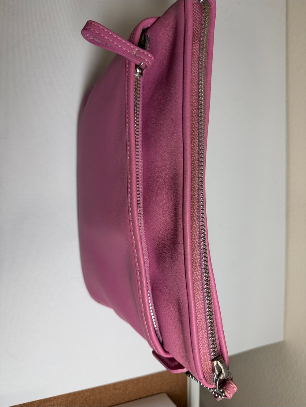 Coach Pink Leather Cosmetic Pouch - Picture 8 of 14